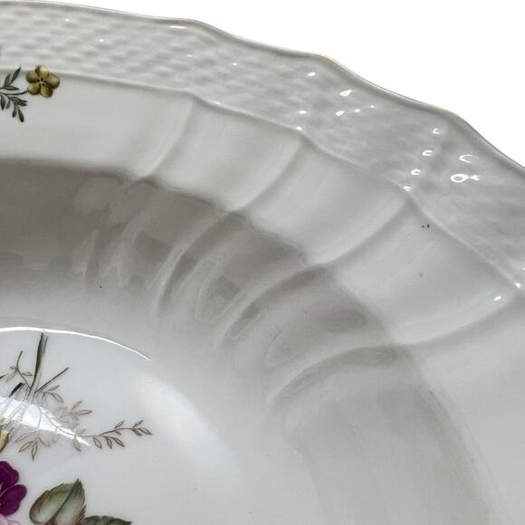 Royal Copenhagen Frijsenborg Large Rim Soup Bowl 1614 Flowers Scalloped Rim - Picture 11 of 13